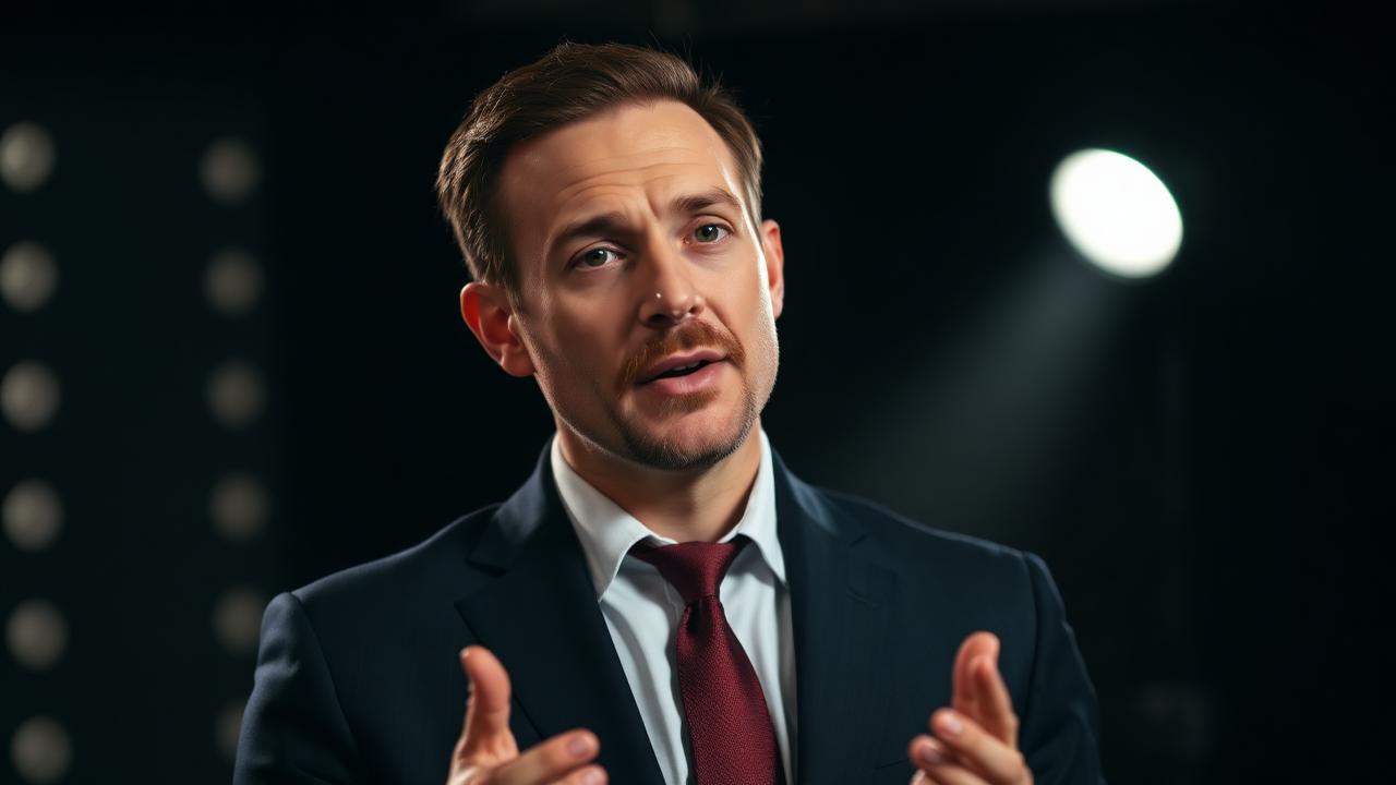 Real estate professional presenting a property on camera
